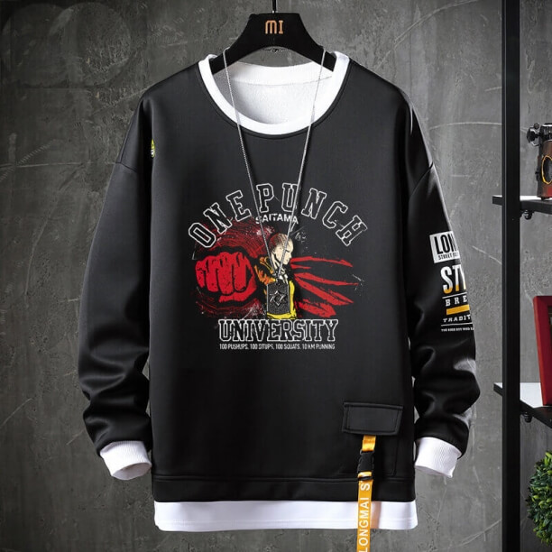 Tema caliente Anime un puñetazo hombre sudaderas falsas de dos piezas