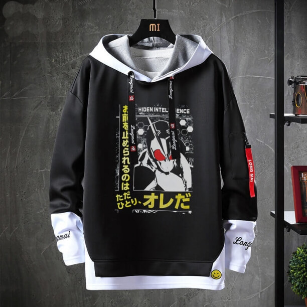 Anime Masked Rider Bluza z kapturem Fake Bluza dwuczęściowa