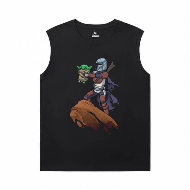 A Mandalorian Tee Cool Yoda fekete ujjatlan póló férfi