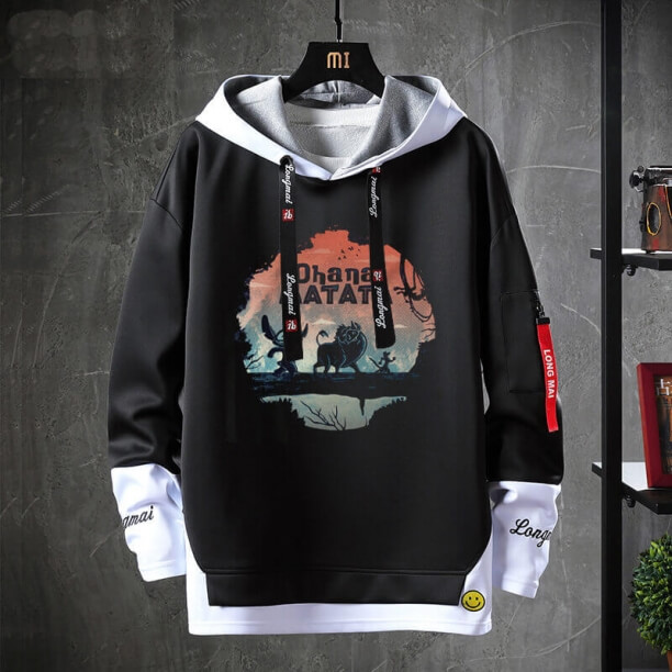 Lilo Stitch Hoodie Fake tvådelad sweatshirt