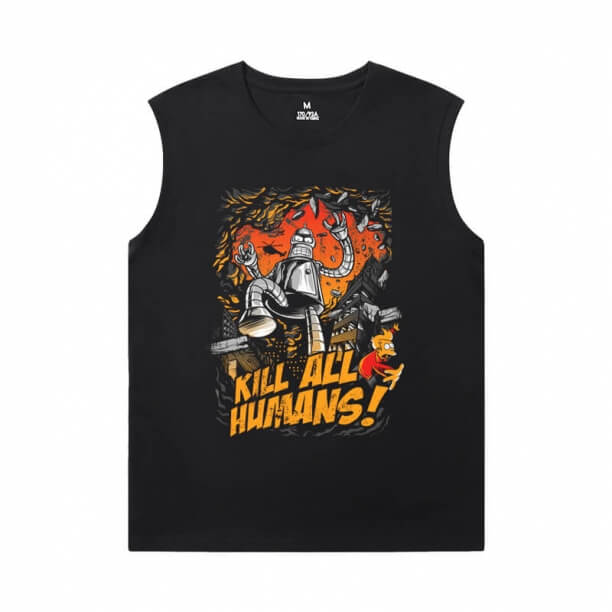 American Anime Futurama Tee Shirt Hot Topic Black Sleeveless T Shirt Mens