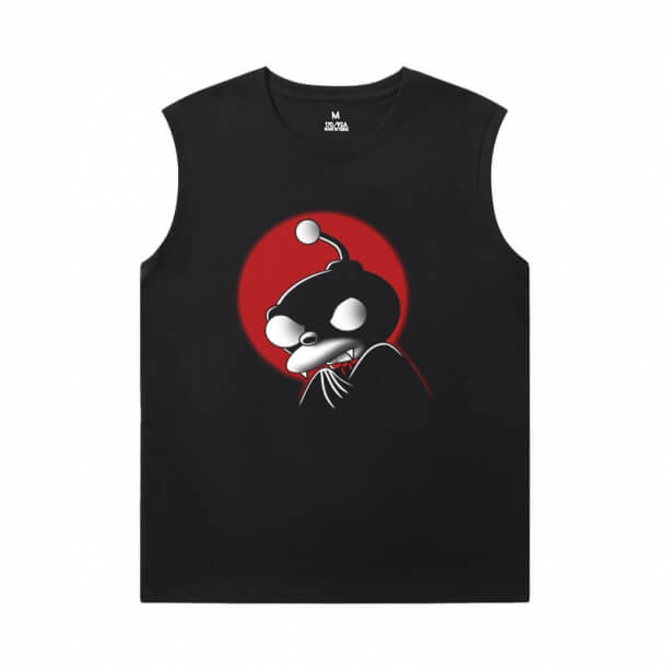 Personalised Tshirts American Anime Futurama Black Sleeveless Shirt Men