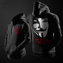 Cool V para la máscara de venganza Zip up sudadera para hombres