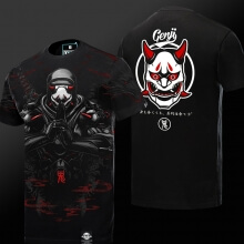 T-shirt Blizzard Overwatch Oni Genji Mask Edizione limitata Black 4xl Tee