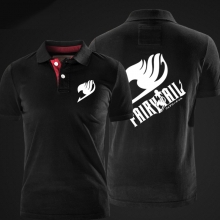 Fairy tail logo polo t áo sơ mi đỏ xxl bông polo tee cho nam giới
