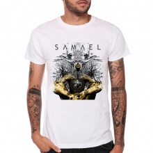 Maglietta Heavy Metal Samael Band Rock Bianca 