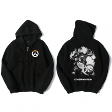 Overwatch Roadhog Hoody pre mužov zips čierna mikina s kapucňou