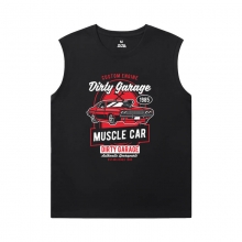 Racing Car Tee Shirt Cotton car engine Mens Sleeveless Sports T Shirts