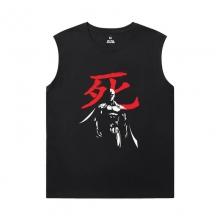Um punch man camisa quente tópico anime preto mangas sem mangas tshirt