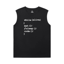 Программист футболки Geek Хлопок Sleeveless Печатные футболки Мужчины