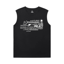 Geek програміст чорний без рукавів Tshirt персоналізовані футболки