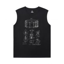 Musical Instrument Black Sleeveless Tshirt Cool Rock Tee Shirt