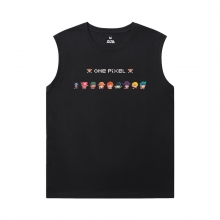 Anime One Piece Black Sleeveless Shirt Men Cool T-Shirt