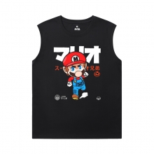 Camisetas Frescas Mario negro camiseta sin mangas hombres