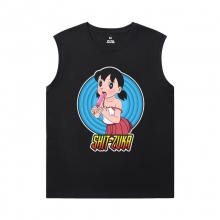 Personalised Pokonyan Shirts Doraemon Black Sleeveless Tshirt