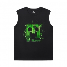 Minecraft Men Sleeveless Tshirt Cotton Creeper Tee Shirt