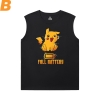 Pokemon T-paita Puuvilla Musta Hihaton T-paita Miesten