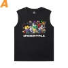 Undertale Black Sleeveless T Shirt Mens Personalised Annoying Dog Skull T-Shirts