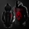 Warcraft Horde Logosu Blizzard Dünyası Hoodie Siyah Zip Sweatshirt