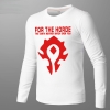 Blizzard WOW Horde Logo T-shirt World of Warcraft Long Sleeve Tee Shirt For Men