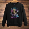 クールなGroot Hoodieガーディアンズオブギャラクシーブラックプルオーバースウェットシャツ