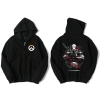 Overwatch Genji berkerudung kaus laki-laki hitam Hoodie