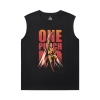 Một Punch Man Tee Shirt Vintage Anime Đen Sleeveless T Shirt Mens