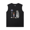 Miyazaki Hayao Princess Mononoke T-Shirt Cotton Mens Sleeveless Tee Shirts