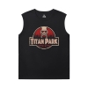 Camisetas de anime de tópico quente atacam camisetas sem mangas do titan mens designer