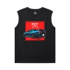 Závodné auto T-Shirt Bavlna GTR bez rukávov tričká pánske pre telocvičňu