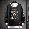 World Warcraft Sweater Fake Two-Piece Sweatshirt