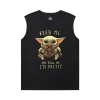 Le T-shirt noir sans manches Yoda De qualité Mandalorian Tees