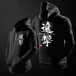 Útok na Titan Hoody pre mužov čierny zips hore s kapucňou
