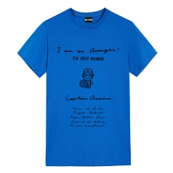Captain America Manuscript Design T-Shirt Bayan Kaptan Marvel Gömlek
