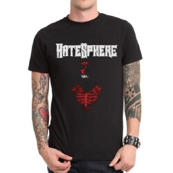 เสื้อยืดวงดนตรีเฮฟวี่เมทัลโลหะหนักสีดำ 