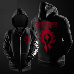 Warcraft Horde Logosu Blizzard Dünyası Hoodie Siyah Zip Sweatshirt