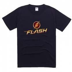 O Flash Tshirt TV Impressão Tees Plus Size Preto