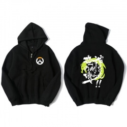 Over Watch Genji sudadera hombres suéter negro