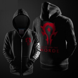 คุณภาพ Blizzard WOW Horde Logo Sweatshirt โลกของ Warcraft Zipper Hoodie