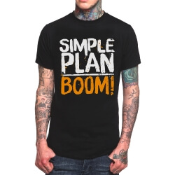 Einfacher Plan Rock T-Shirt Schwarz Metall T-Shirt