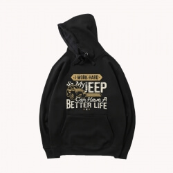 Car Hooded Coat Czarny Jeep Wrangler Płaszcz