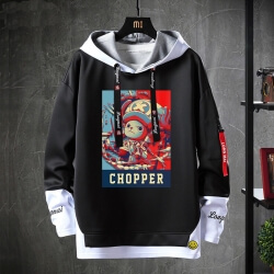Fake Two-Piece Chopper Sweatshirts Nhật Bản Anime One Piece Hoodie