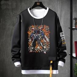 Gundam Moletom Tops Pretos