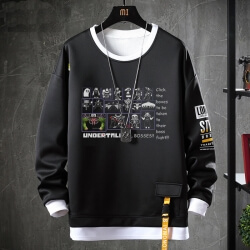 Undertale Tops Fake Two-Piece Annoying Dog Skull Sweatshirts