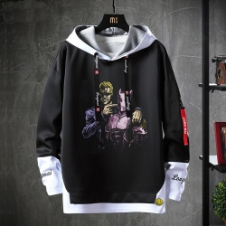 Vintage Anime JoJo Sweater Fake Two-Piece Sweatshirt