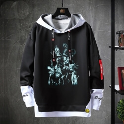 One Punch Man Sudadera Vintage Anime Chaqueta Negra