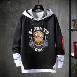 Anime japonés un puñetazo chaqueta falsa sudadera de dos piezas