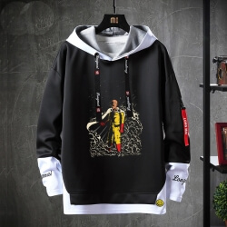 Japon Anime Bir Punch Man Tops Fake İki Parçalı Sweatshirt