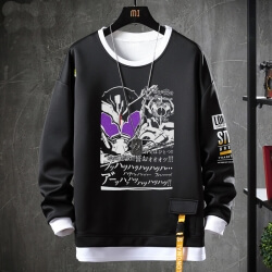 Máscara Jinete sudaderas tema caliente anime negro abrigo