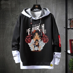 Vintage Anime One Piece Tops Faux sweatshirts deux pièces
